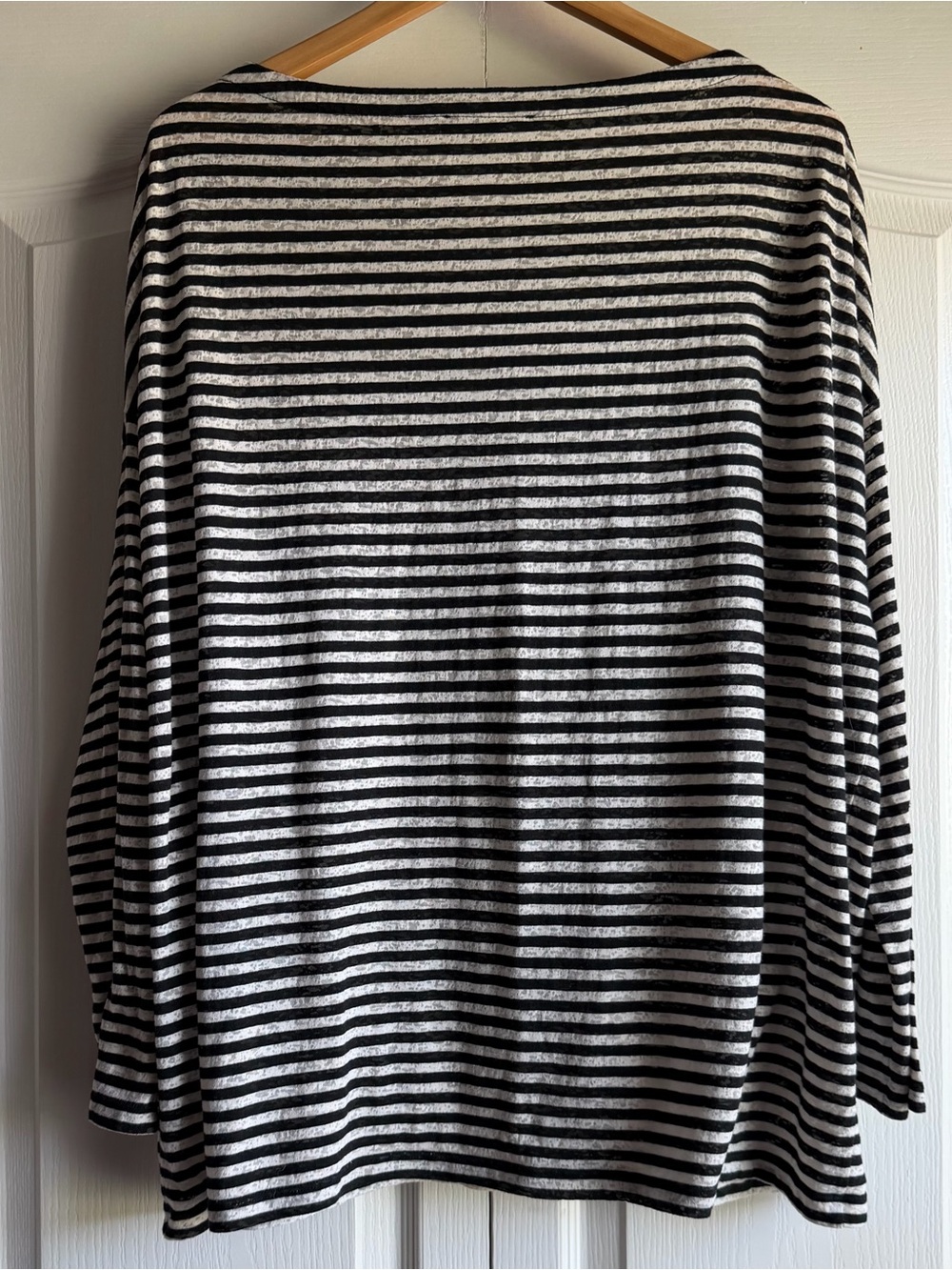 AllSaints Rita Long Sleeve Black Striped T-Shirt - Picture 5 of 8